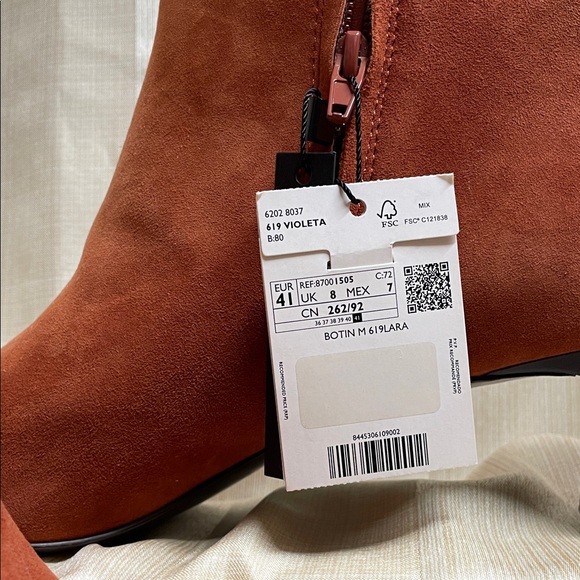 Violeta By MNG Terracotta Ankle Booties New - Picture 3 of 8